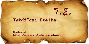 Takácsi Etelka névjegykártya